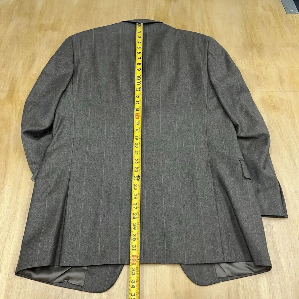 Joseph Abboud Suit 2Pc Mens Blazer 40L Long Wool‎ Pants 34x34 Light Brown Plaid